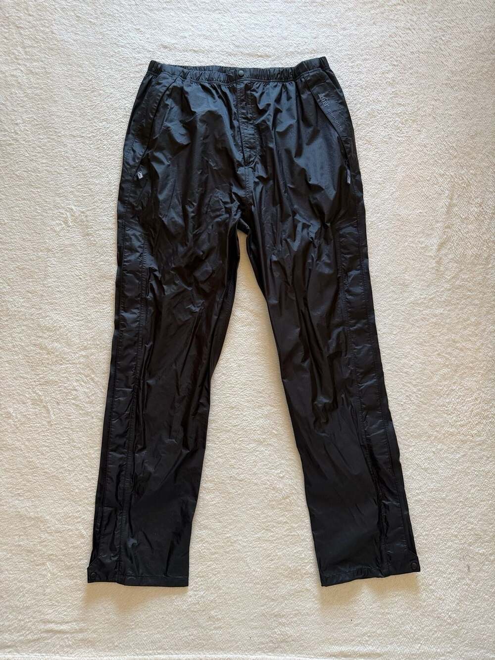 REI Co-op Pants Men’s Size Large Black Waterproof Rain Hiking Outdoor